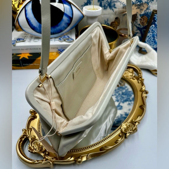 🆕 OROTON 🧿 NWT Celia XL Long Leather Clutch, Cream - Picture 8 of 16